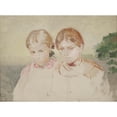 thumbnail image 2 of Jacek Malczewski 24x19 Gold Ornate Framed and Double Matted Museum Art Print Titled - Two Girls (1906), 2 of 4
