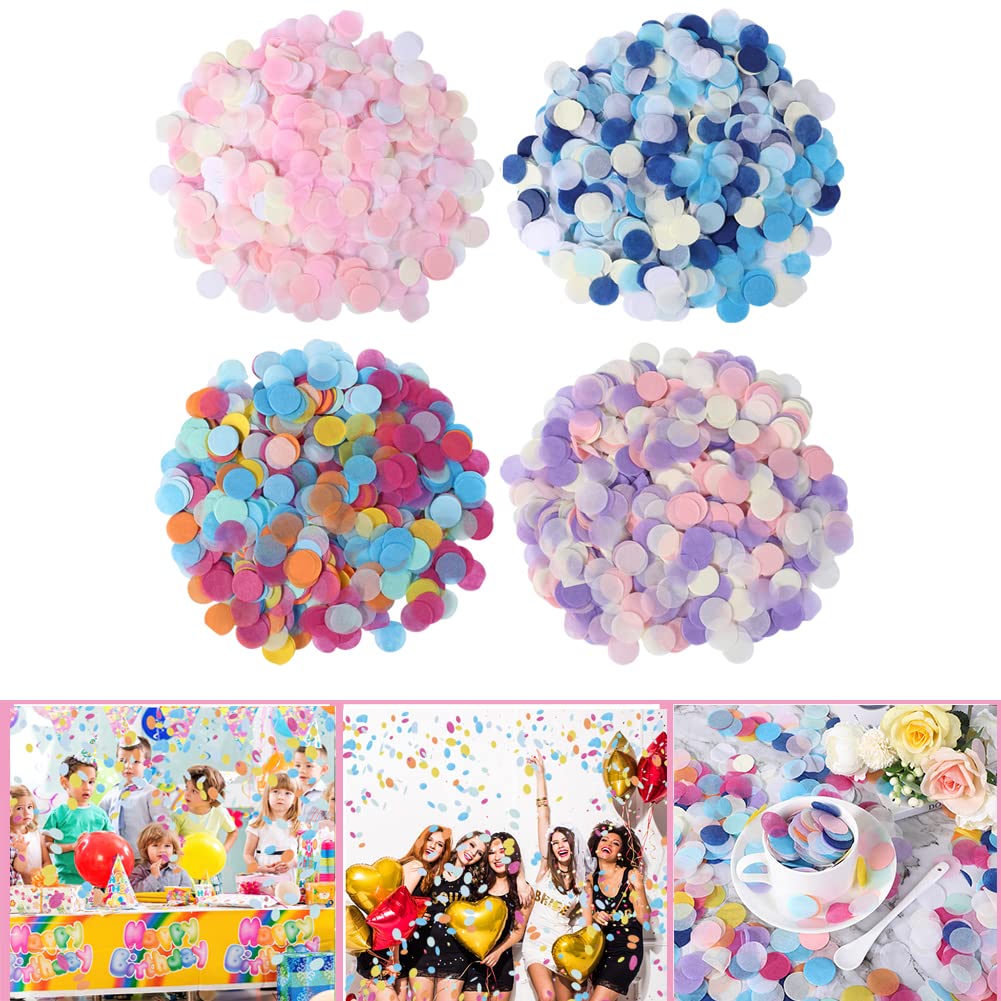 Litake 4 Packs Round Tissue Paper Table Confetti Dots for Wedding
