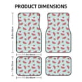 thumbnail image 2 of Sikiie Watermelon Car Foot Mat Set of 4 Pieces Basics Universal Fit Rubber Carpet Floor Mats For Car SUV Van & Truck, 26.8"L x 17.3"W (Front), 13"L x 17.3"W(Rear), 2 of 6