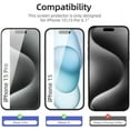 thumbnail image 2 of UrusTech 3-Pack iPhone 15 Glass Screen Protector Cover, Real Tempered Glass, 100% Clear, Shatterproof, Rounder Edges, In Hard Retail Box [ Designed for iPhone 15 ], 2 of 5