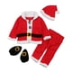 thumbnail image 3 of Christmas Santa Claus Costumes Toddler Baby Kids Boys Girls Red Xmas Clothes Set New Year Warm Coat Pants Hat Shoes 4pcs/set, 3 of 5