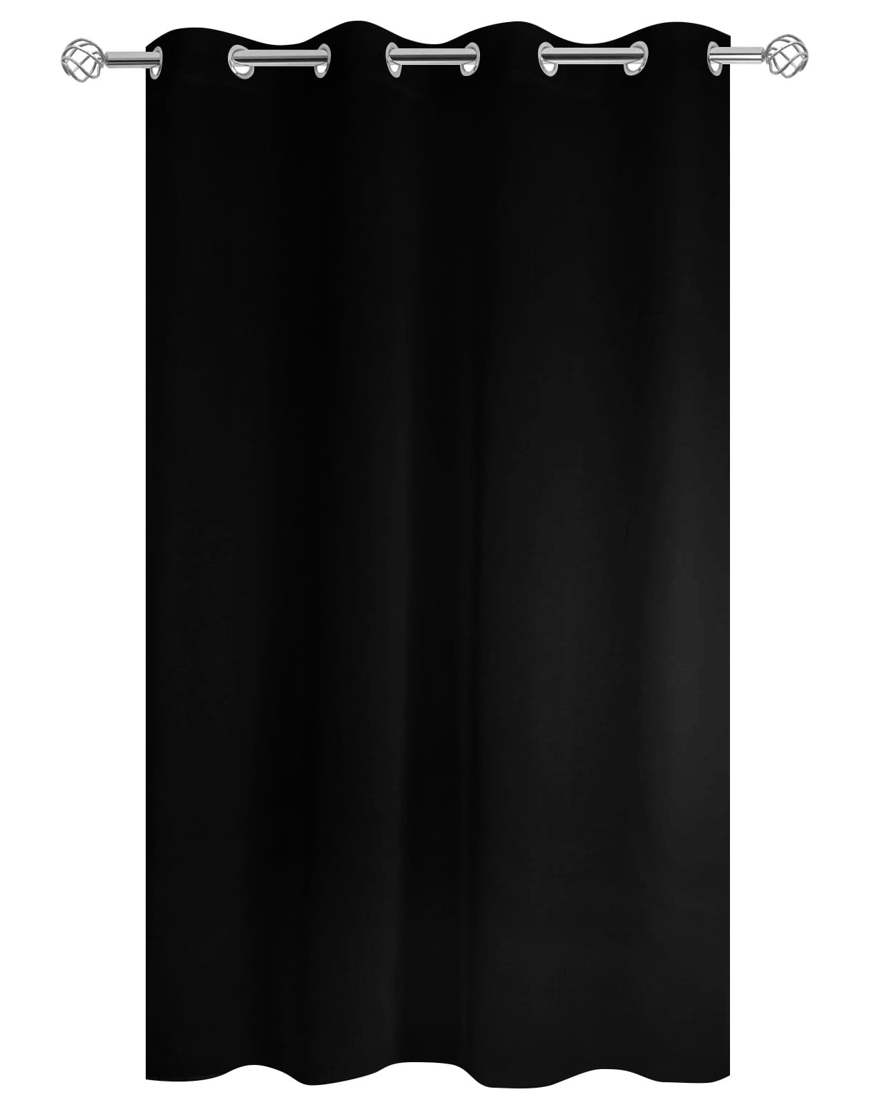 Outdoor Curtains for Patio, Black Solid, Waterproof Blackout Outside Curtain for Porch/Pergola/Gazebo, Pure Color Thermal Insulated Drapes for Cabana, 1 Panel, 54 x 108 Inch