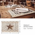 thumbnail image 3 of Placemats Set of 4, Western Texas Star Retro Woven Placemat, Linen Place Mats for Kitchen/Dining Tables, Country Farmhouse Gray Wood Grain Washable Table Mats for Party, 3 of 8