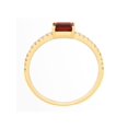 thumbnail image 3 of Women's Welry Emerald-Cut Natural Garnet Ring with 1/10 cttw Diamonds in 14kt Yellow Gold, 3 of 5
