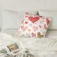thumbnail image 6 of LNWH Decorative Pillow Covers, Watercolor Heart Doodle Square Sofa Decorative Knit Pillow Case, 26"x26", 6 of 8