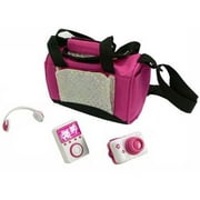 Ensemble d'accessoires de luxe Teacup Piggies Ensemble MP3 avec sac de transport noir rose