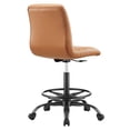 thumbnail image 4 of Modway Ripple Vegan Leather Armless Drafting Chair in Black/Tan, 4 of 9