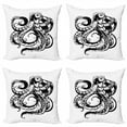 thumbnail image 1 of Octopus Throw Pillow Cushion Case Pack of 4, Ornamental Description of a Sea Animal in Monochrome Style Art Print, Modern Accent Double-Sided Print, 4 Sizes, White and Charcoal Grey, by Ambesonne, 1 of 2