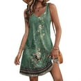 thumbnail image 1 of EQWLJWE Robes d'Été Sans Manches pour Femmes 2024, Robe T-Shirt à Col en V Sans Manches à Imprimé Floral avec Poche, Robe Midi Décontractée de Plage, 1 of 7