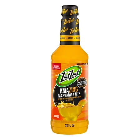 Zing Zang Amazing Mango Margarita Mix, Non-Alcoholic Cocktail Mixer, 32 Fl Oz Bottle
