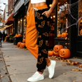 thumbnail image 5 of Women Halloween Cute Ghost Print Jogger Pants JIANLAI Drawstring Elastic Waist Casual Sweatpants With Side Pockets, Loose Fit Fall Festival Loungewear Trousers, 5 of 8