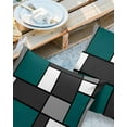 thumbnail image 2 of Pack of 2 Outdoor Pillow Covers, Turquoise Grey and White Geometric Pattern Waterproof Square Throw Pillowcase Cushion Decorative Pillow Covers for Couch Patio Tent, 20x20 in, 2 of 6