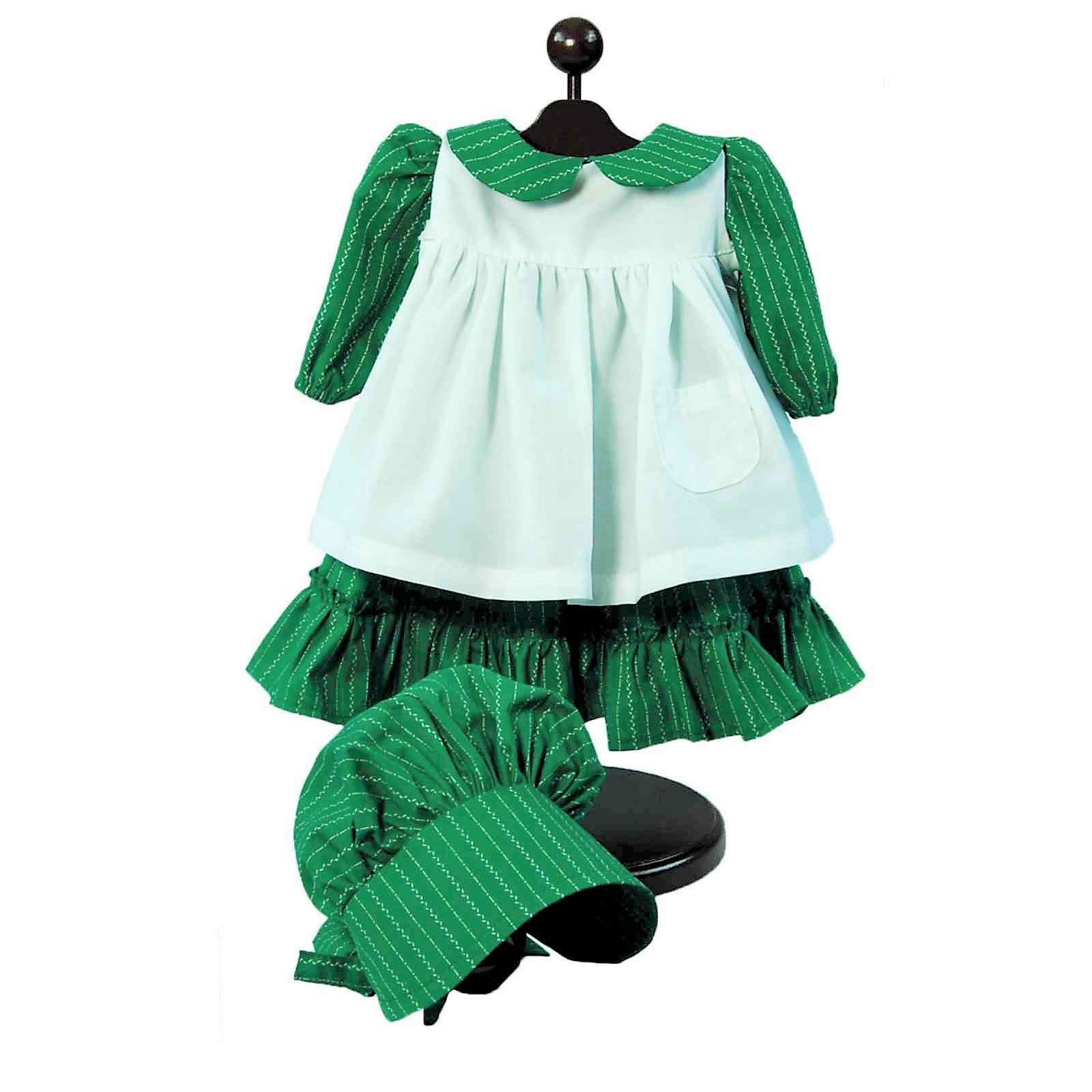 The Queen's Treasures 18 inch Doll Clothes,  Little House on The Prairie Dress Outfit, Realistic 1880's Design Prairie Dress & Bonnet with White Apron, Compatible For Use With American Girl Dolls