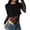Black #43, variant on Women's Floral Lace Bodysuits Crew Neck Cropped T Shirt Sexy Patchwork Tops Long Sleeve Night Out Body Suit 2026 Black M