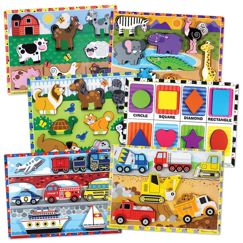 Melissa & Doug Chunky Raised Puzzles Set of 6