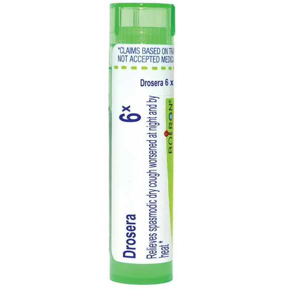 Boiron Drosera 6X, Homeopathic Medicine for Spasmodic Dry Cough Worsened At Night And By Heat, 80 Pellets