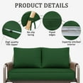 thumbnail image 3 of Snubbull Outdoor 46" x 26" x 5" Loveseat Cushion Set, Water repellent, Fade Resistant, Cushion Set for Couch, Bench, and Swing, Green, 3 of 6