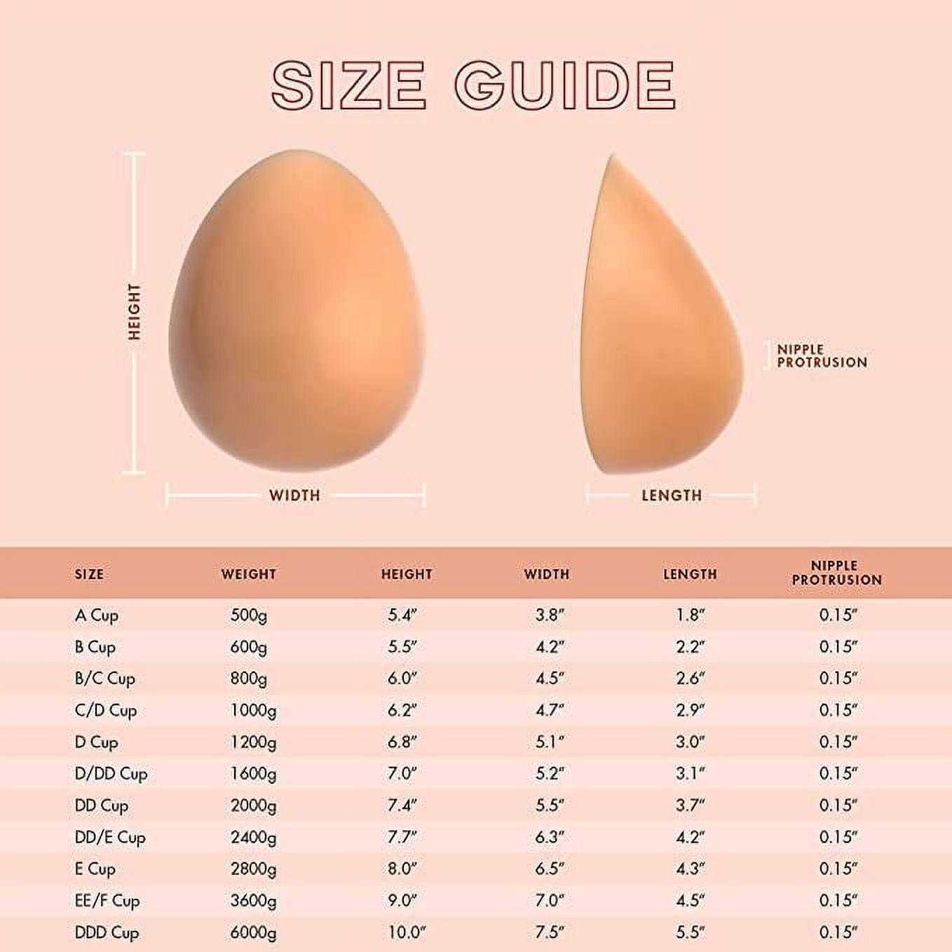 Feminique Silicone Breast Forms for Mastectomy, DDD Cup (6000g) Suntan 