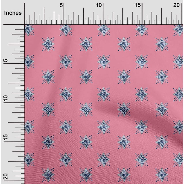 oneOone Polyester Lycra Fabric Floral Block Print Fabric By Yard 56 Inch Wide