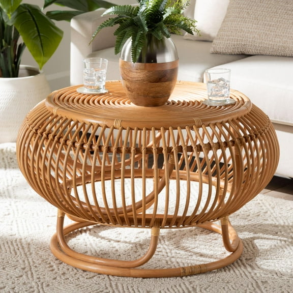 bali & pari Adeola Boho Coffee Table, Light Honey