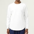 thumbnail image 5 of Men's Long Sleeve T-Shirt Nylon Spandex Quick Dry Running Top Athletic Training Shirt Moisture Wicking Workout Tee Breathable Gym Fitness Casual | Zenithor,White 2XL, 5 of 6