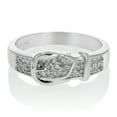 thumbnail image 2 of Vir Jewels 1/6 CTTW Diamond Ring for Women in .925 Sterling Silver Buckle Shape with Rhodium, 2 of 9
