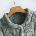 thumbnail image 5 of APEXFWDT Women’s Fleece Bed Jacket Button Down Color Block House Coat Sleeping Bed Jackets with Pockets, 5 of 7