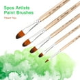 thumbnail image 4 of Juego de 5 pinceles para pintar con punta de avellana, nailon, pelo, mango de madera, pinceles para Tomshoo Punta de avellana, 4 of 7