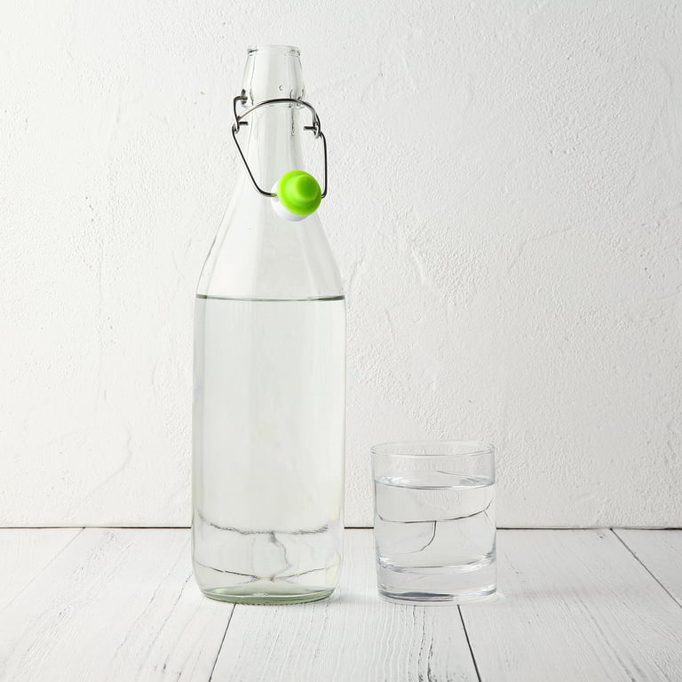 Flip Top Glass Bottle [1 Liter / 33 fl. oz.] [Pack of 6] – Swing Top  Brewing Bottle with Stopper for Beverages, Oil, Vinegar, Kombucha, Beer,  Water, Soda, Kefir – Airtight Lid