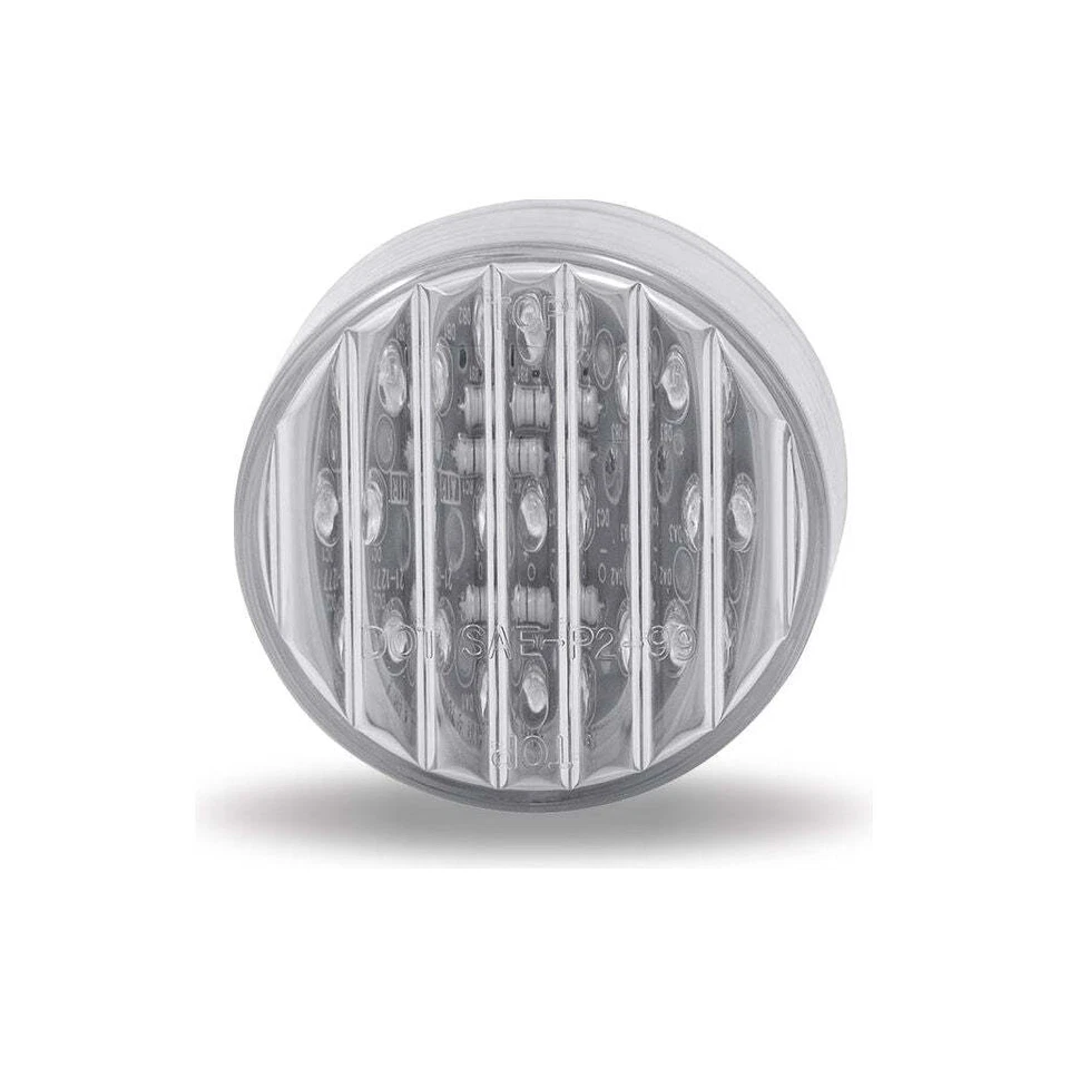 Tled-2Hta 2 1/2" Round Clear Ribbed Amber Led (13 Diodes)"