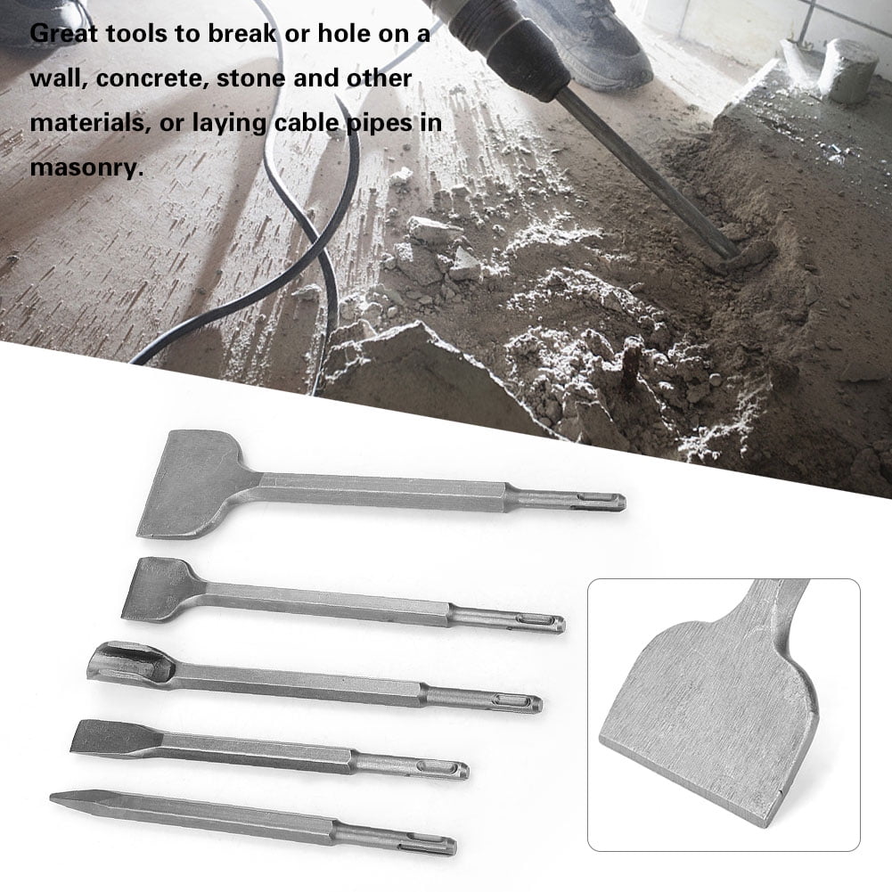 5PCS SDS PLUS ROTARY DRILL SET CHISEL TOOL  WALL HOLE DRILLING TOOL 