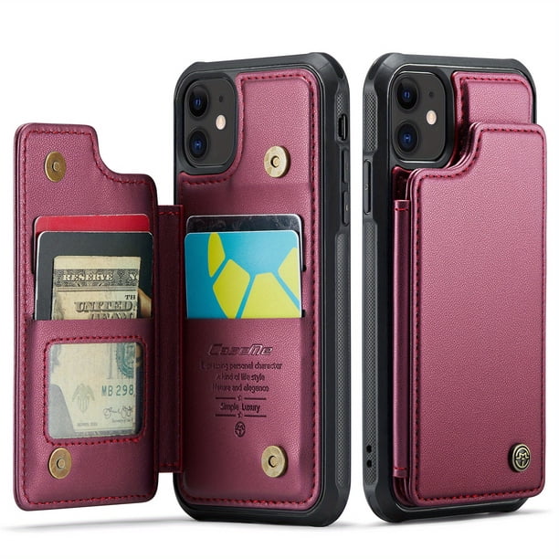 Premium Card Holder Wallet Case For IPhone 14/13/12/11 Pro Max - PU Leather, RFID Blocking, Magnetic Clasp, And Shockproof Protection!