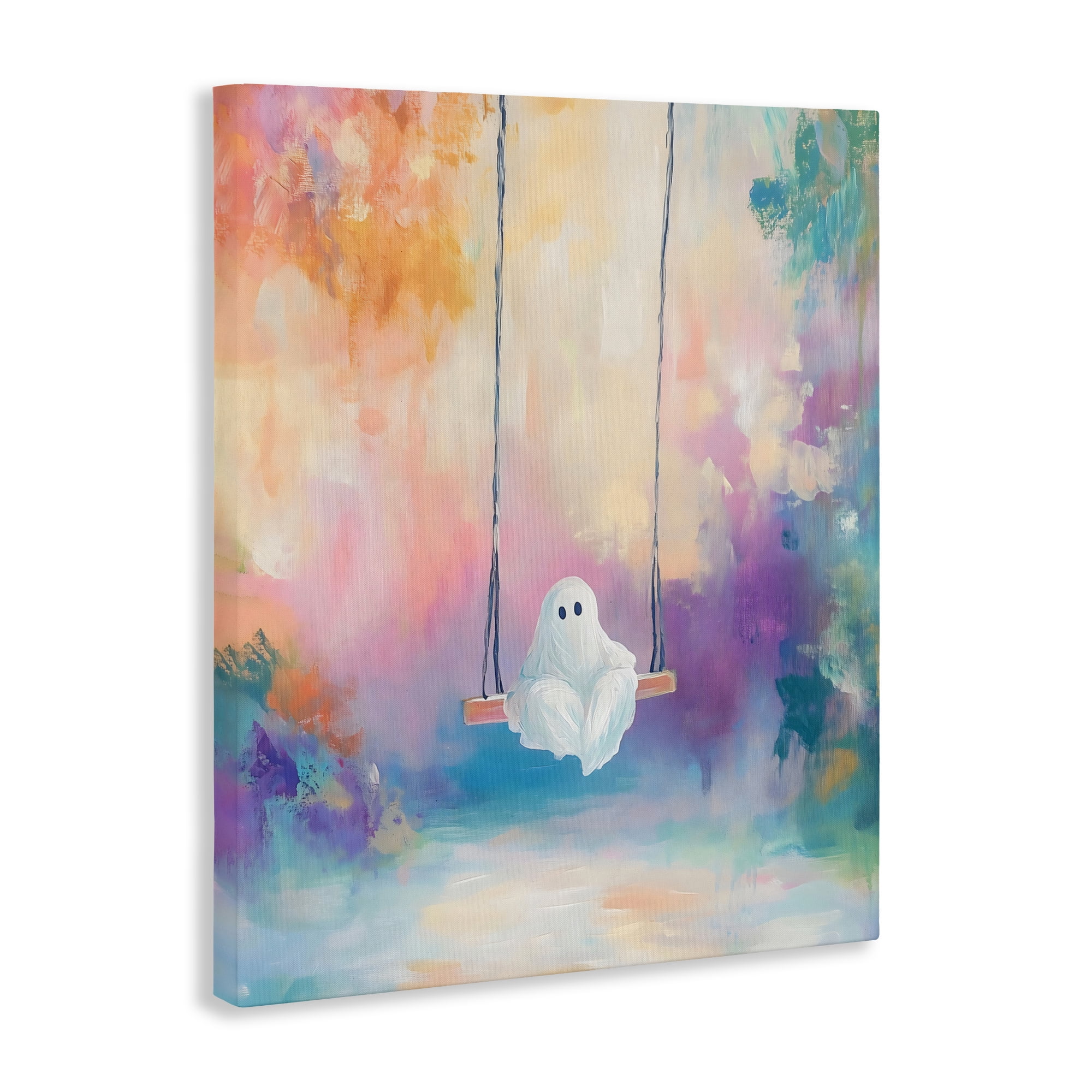 Stupell Industries Watercolor Ghost on Swing Canvas Wall Art, design by The Prints Vibe