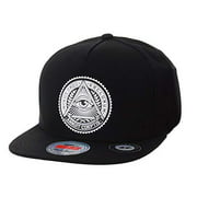 WITHMOONS Snapback Hat Illuminati Patch Hip Hop Baseball Cap AL2344 (Black)
