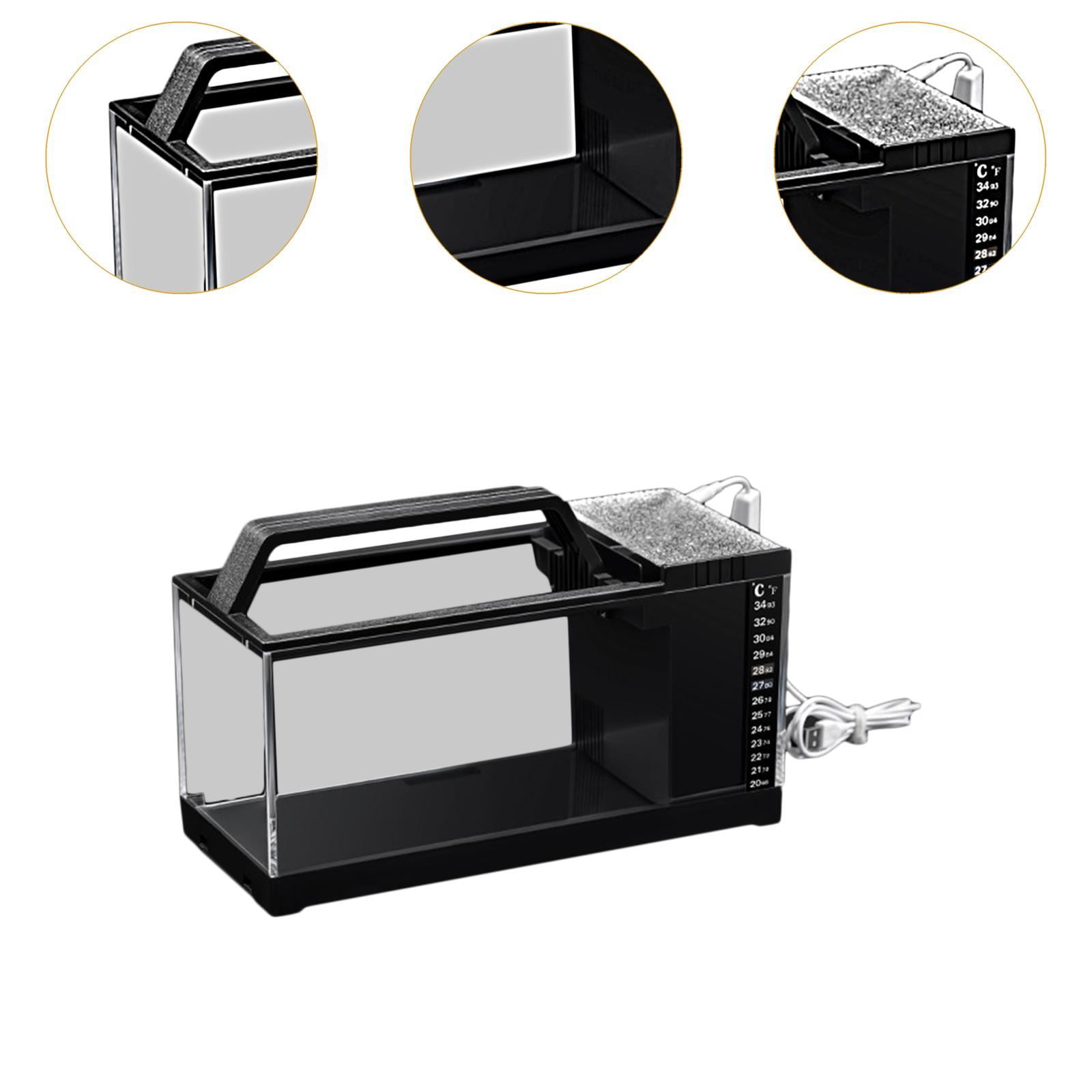 balikha Micro Landscape Tank,Small Tank,Landscaping Decorative Desktop Aquarium for Bathroom,Office,Desk Decoration black