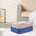 thumbnail image 5 of Unique Bargains Storage Bin with Handle Fabric Cube Dark Blue/Brown 16*12.5*8in, 5 of 8