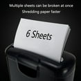 thumbnail image 3 of 6-Sheet Paper Shredder with 10L Wastebasket - Heavy Duty Cross-Cut Shredder for Home Office Black, 3 of 10