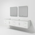 thumbnail image 6 of Geneva 84 in. W Glossy White Double Vanity, Carrara Marble Top, and 36 in. LED Mirrors, 6 of 11