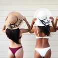 thumbnail image 3 of sususu Bride Hat for Women Personalized Bow Sun Straw Hat Wide Brim Foldable Roll up Floppy Beach Hat Brown, 3 of 4