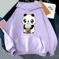 thumbnail image 2 of Puliio Womens Oversized Panda Print Pullover Hoodies Fall Cute Casual Long Sleeve Hooded Sweatshirt with Kangaroo Pockets, 2 of 3