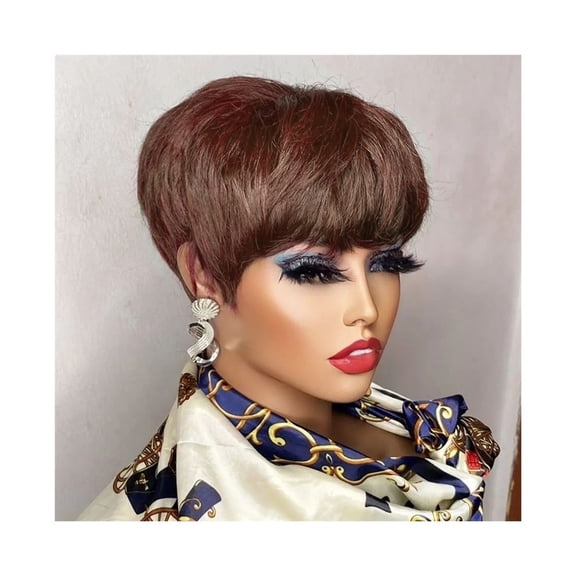 Short Layered Pixie Human Hair Wigs for Black Women Human Hair wigs With Bangs