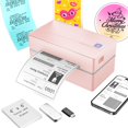 thumbnail image 1 of Impresora térmica de etiquetas de envío NULLTONEX 4x6 Bluetooth rosa, 1 of 9