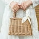 thumbnail image 2 of Pequeñas bolsas de paja para mujer niña ratán bolso cesta verano playa bolsa Rectángulo Hugo Monedero de paja, 2 of 9