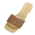 thumbnail image 2 of Roncen Women's Sandals Rhinestone Boho Dressy Wedding Cute Square Open Toe Slides Shoes 2026, 2 of 9