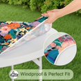 thumbnail image 5 of Pioneer Flower Floral Print Pattern Round Fitted Tablecloth with Elastic Edge,Dining Table Cover Waterproof,Outdoor Round Tablecloth for Camping,Dining,Indoor and Outdoor, 5 of 7