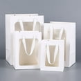 thumbnail image 4 of White Card Flower Portable Gift Bag Transparent Window Accompanying Gift Paper Bag Window Birthday Gift Bag, 4 of 5