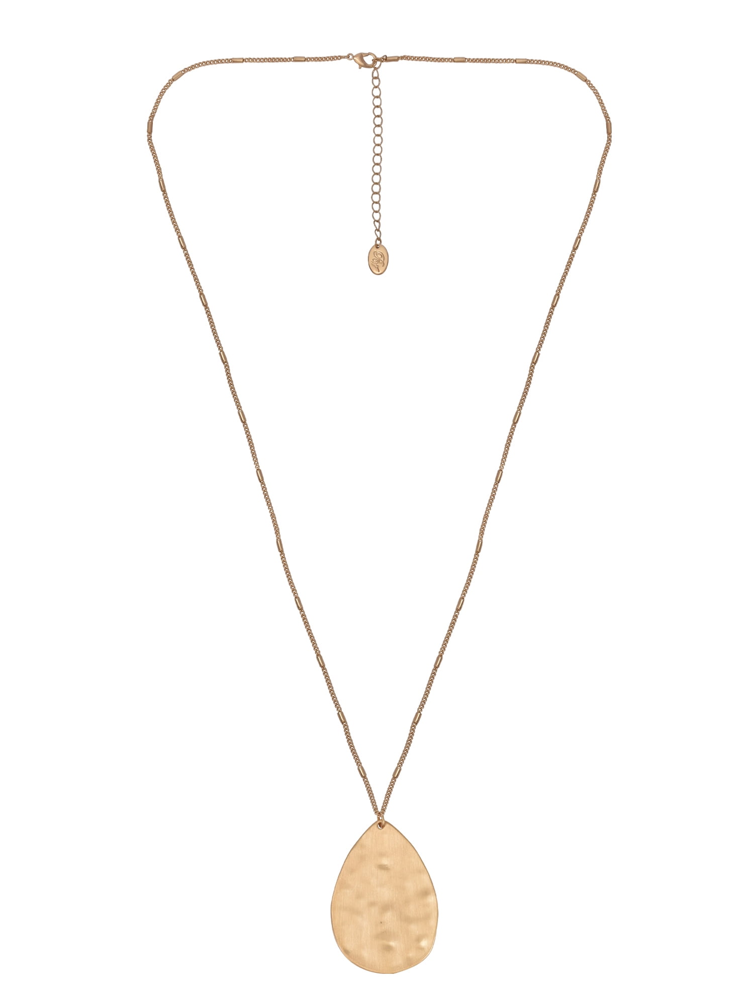 The Pioneer Woman Hammered Gold-Tone Long Pendant Necklace, Women's ...