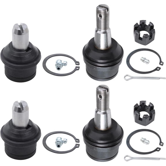 Detroit Axle - Front Ball Joints for Ford 2003-2004 E-150 Club Wagon, 1992-2002 E-150 Econoline Club Wagon, 4 Upper and Lower Ball Joints Replacement