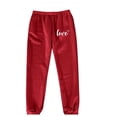 thumbnail image 5 of Sakmal Love Sweatpants Women Plus Size Valentines Wide Leg Joggers Pants Heart Print 30" Inseam Red Running Sweatpants for Women L, 5 of 5