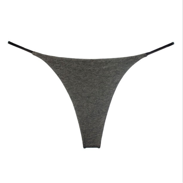 Versión de ropa interior de cintura baja con tanga fina de doble capa, ropa interior de algodón de bikini doble para mujer